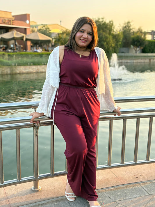 The OG Zipsuit — Sleeveless Jumpsuit in Burgundy